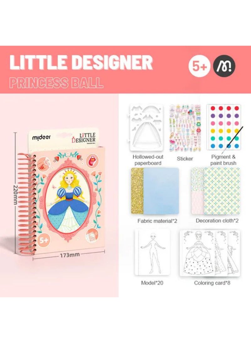 MiDeer Little Designer Make-Your-Own-Dress Kit – Princess Ball DIY Fashion Craft for Kids | Creative Dressmaking Set with Fabric, Stickers & Paint | Encourages Creativity & Fine Motor Skills | Ages 4+ - Image 3