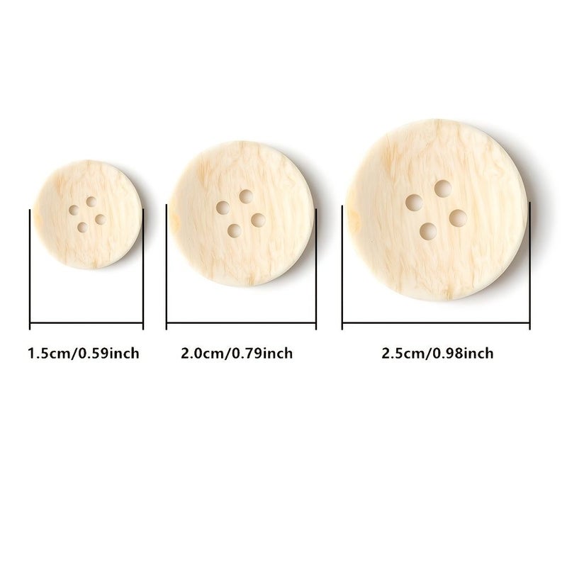 Light Color 2.5cm Resin Buttons 20pcs 4 Hole Round for Sewing Crafts - Image 3
