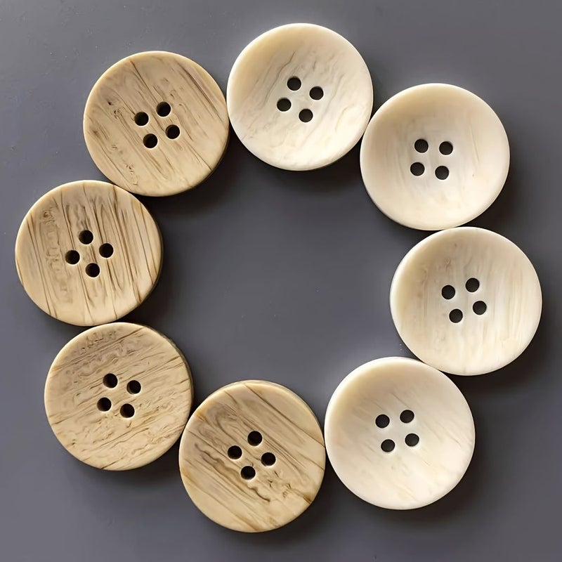 Light Color 2.5cm Resin Buttons 20pcs 4 Hole Round for Sewing Crafts - Image 2