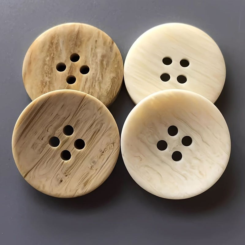 Light Color 2.5cm Resin Buttons 20pcs 4 Hole Round for Sewing Crafts - Image 1