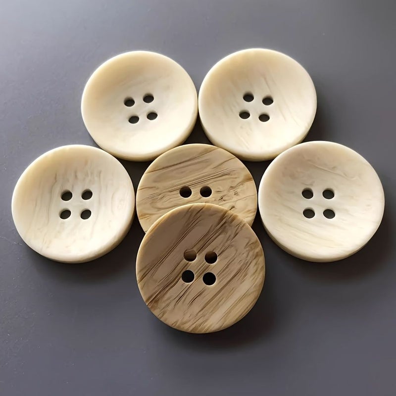 Light Color 2.5cm Resin Buttons 20pcs 4 Hole Round for Sewing Crafts - Image 4