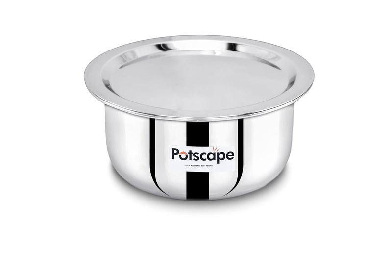 POTSCAPE Triply Cooking Pot with Lid, 14 cm Capacity 1.15 LTR | Even Heat Distribution, Dishwasher Safe | Healthy Cooking | Gas & Induction Compatible | Stainless Steel Tope - 5 Year Warranty - Image 3