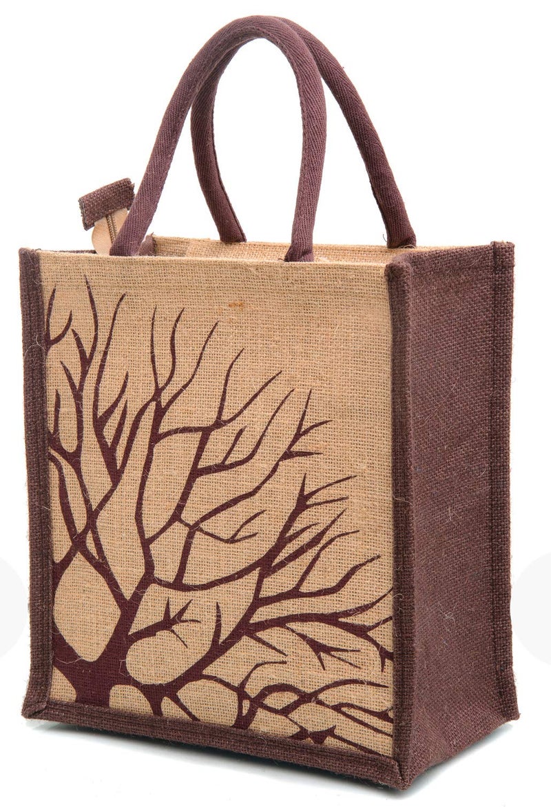 H & B H&B Men's Office or Casual Wear Jute Bags with Zip (Blue, Medium) - Image 1