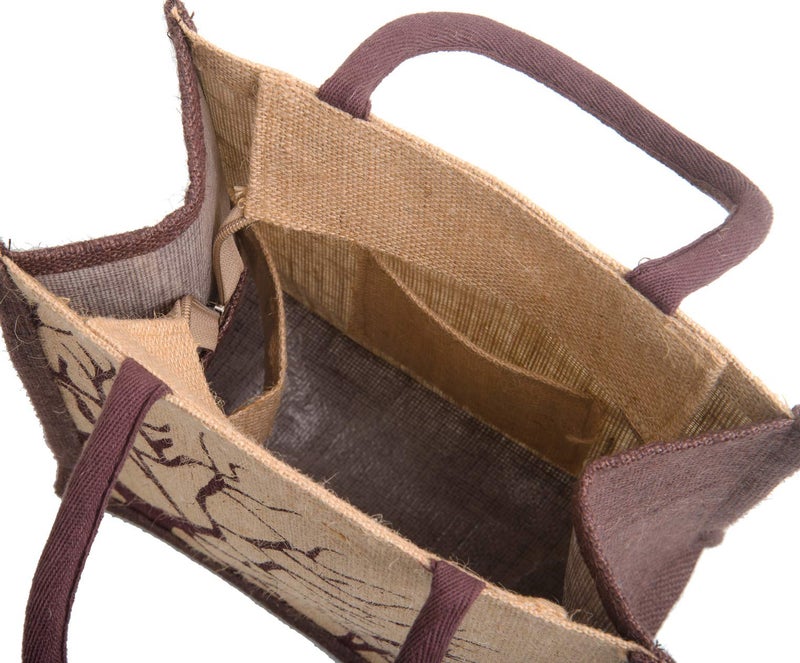 H & B H&B Men's Office or Casual Wear Jute Bags with Zip (Blue, Medium) - Image 3