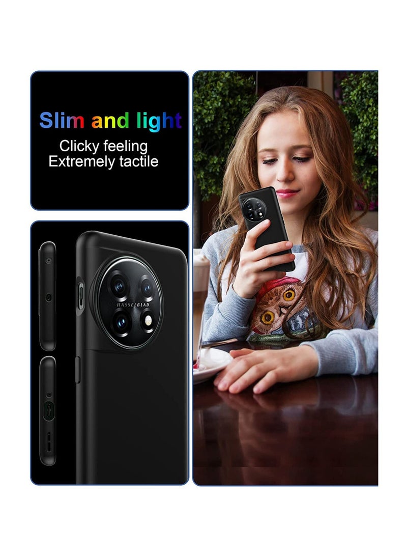 Wtech Liquid Silicone Ultra Thin Phone Case Cover For OnePlus 11 Black - Image 2