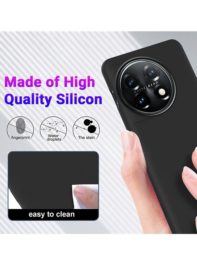 Wtech Liquid Silicone Ultra Thin Phone Case Cover For OnePlus 11 Black - Image 4