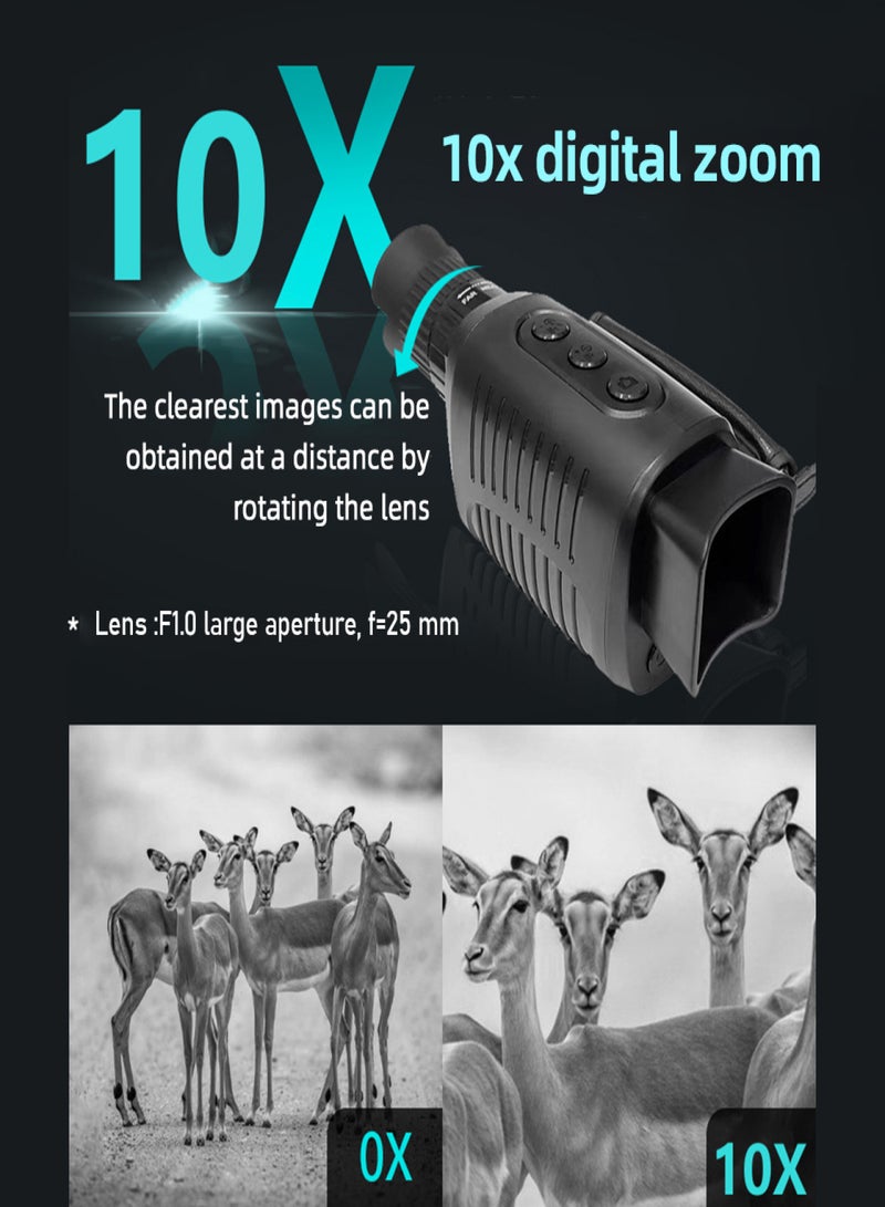 Generic 2.5K Night Vision Goggles Digital Night Vision Monoculars IP54 Waterproof 10X Digital Zoom Viewing 2624ft/800M in Dark with 1.54-inch TFT Screen Support Image Video Recording for Bird - Image 4