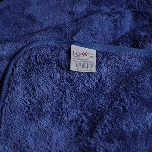 Fezora® Microfiber Towels for Bath | Towels for Bath Large Size | Bath Towel- Super & Absorbent with Hook Quick Dry | 500 GSM | 1 Piece Bath Towel for Men/Women 70 cms x 140 cms (Dark Blue) - Image 4