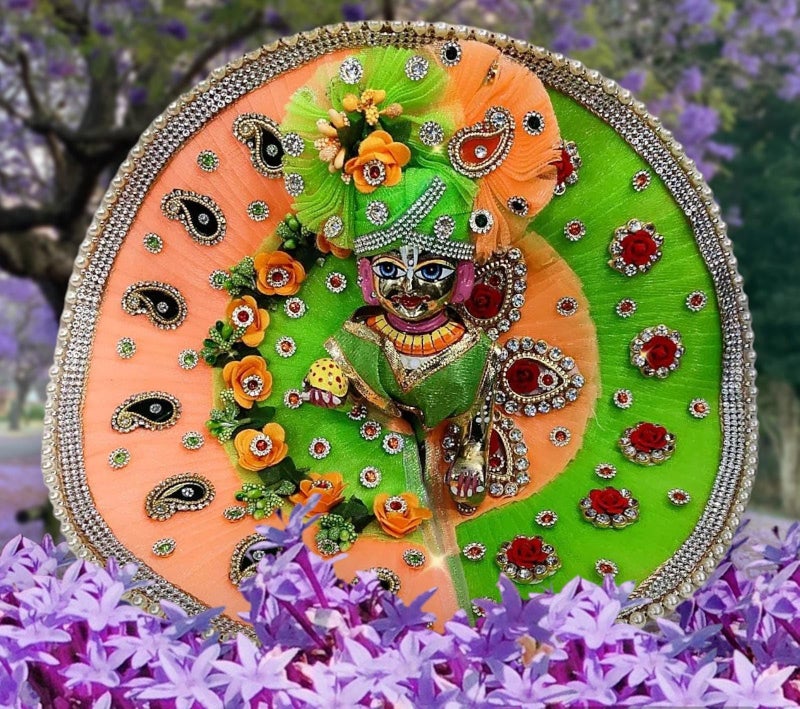 Partish Laddu Gopal Janamashtmi Dress l Ladoo Gopal Dress l Kanha Ji Dress Size 1 2 4 5 6 (Size 5, Peach+Green) - Image 1