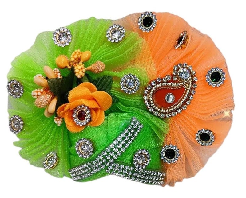 Partish Laddu Gopal Janamashtmi Dress l Ladoo Gopal Dress l Kanha Ji Dress Size 1 2 4 5 6 (Size 5, Peach+Green) - Image 5