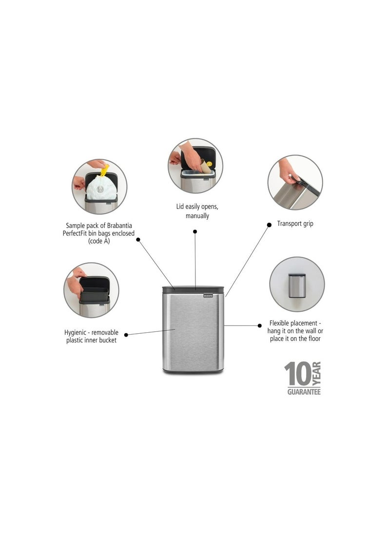 brabantia Bo Waste Bin 4L Matt Steel Fingerprint Proof  - Image 3