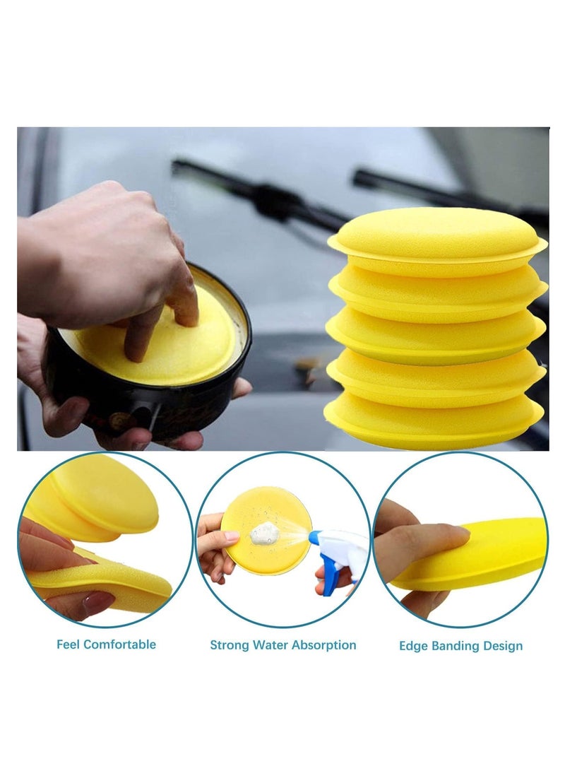 Generic Polishing Sponge Polishing Pad Polyurethane Wax Sponge Car Wax Sponges Wax Foam Applicator Pad Soft Sponge Cleaning Sponge Polishing Sponge Applicator Pads for Car Care Paint Rims  - Image 3