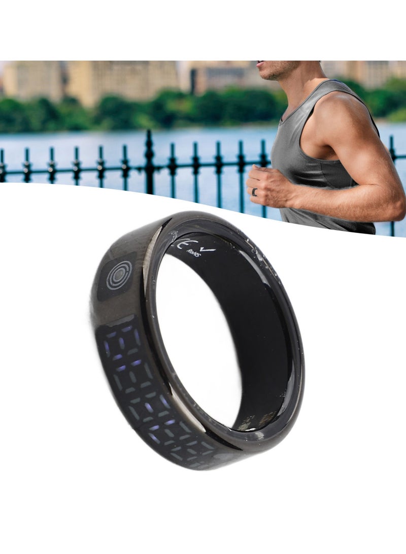 Smart Ring with Display Touch Screen IP68 Stainless Steel Multiple Sports Modes Fitness Tracker Ring Size 9(Inner Diameter 18mm) - Image 3