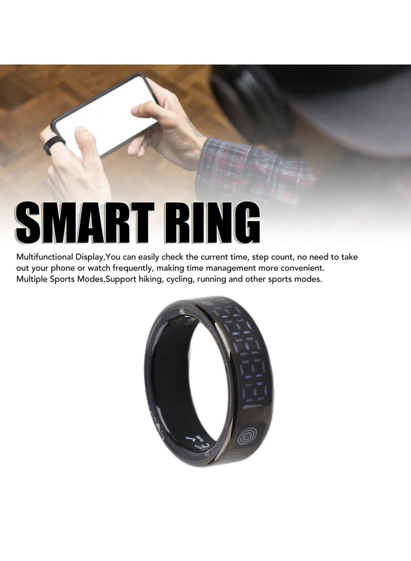 Smart Ring with Display Touch Screen IP68 Stainless Steel Multiple Sports Modes Fitness Tracker Ring Size 9(Inner Diameter 18mm) - Image 2