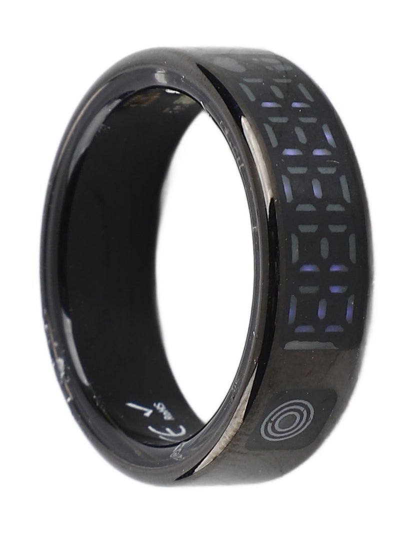 Smart Ring with Display Touch Screen IP68 Stainless Steel Multiple Sports Modes Fitness Tracker Ring Size 9(Inner Diameter 18mm) - Image 1