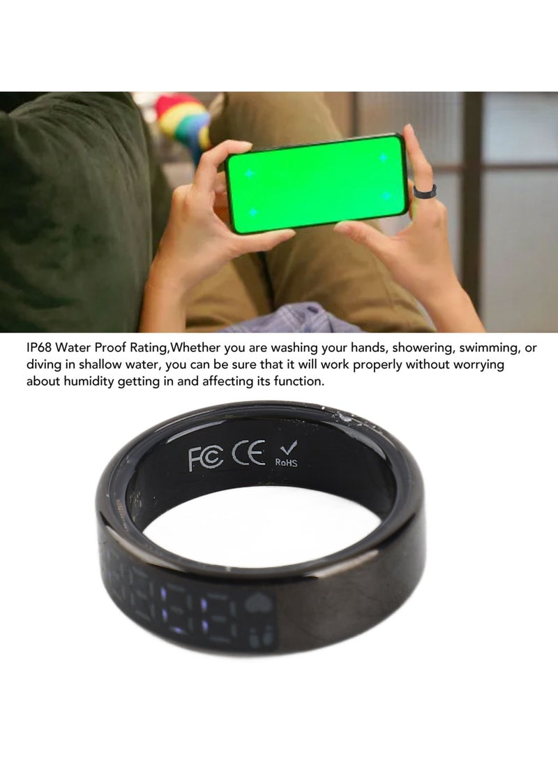 Smart Ring with Display Touch Screen IP68 Stainless Steel Multiple Sports Modes Fitness Tracker Ring Size 9(Inner Diameter 18mm) - Image 4