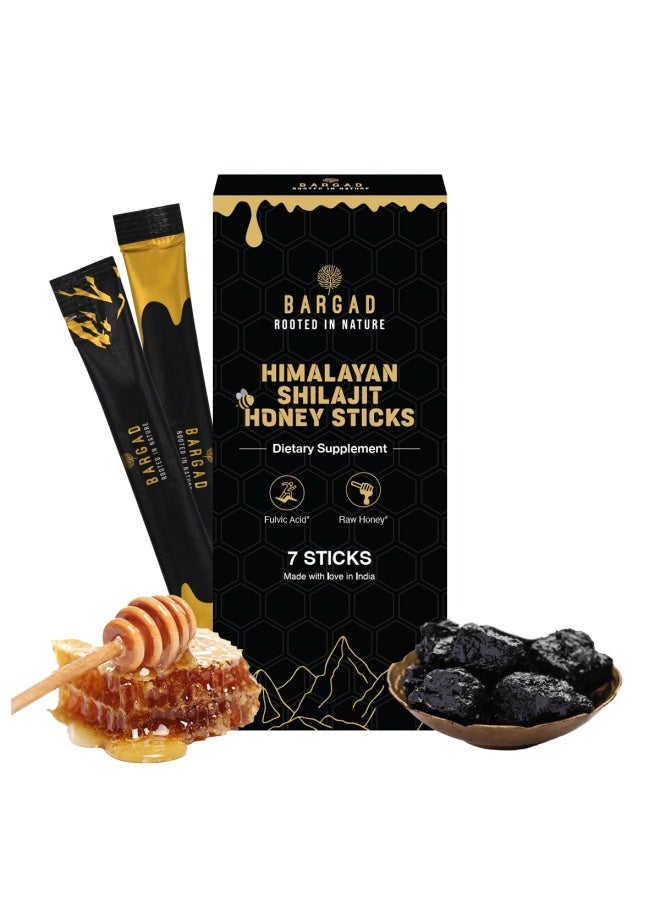 BARGAD Pure Himalayan Shilajit Sticks With Organic Honey & Saffron (7 Count) | Easy Single Use Shilajit Sticks | Boosts Energy & Immunity With 85+ Trace Minerals, 75%+ Fulvic Acid - Image 1