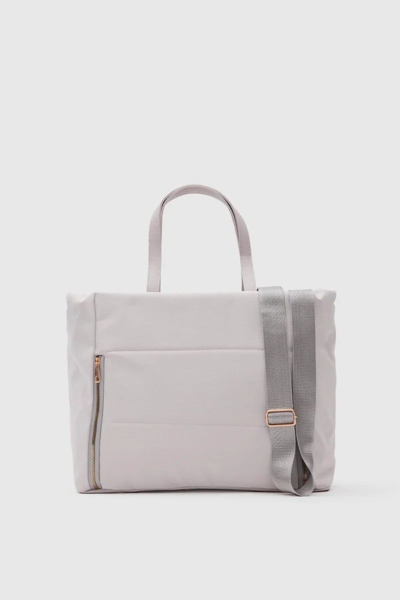 Shule Bags Puff Fabric Shoulder Bag Bumble Gray