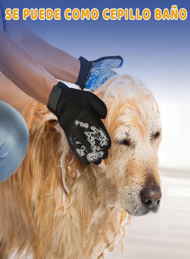 Veemok 1. Pet Grooming Glove Hair Remover - (Blue) Deshedding & Bathing Massage Mitt with 5-Finger Design, Adjustable Strap - Gentle Fur Cleaning Glove for Dogs, Cats & Pets Pet Hair Remover Glove - Image 3