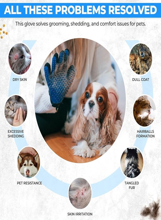 Veemok 1. Pet Grooming Glove Hair Remover - (Blue) Deshedding & Bathing Massage Mitt with 5-Finger Design, Adjustable Strap - Gentle Fur Cleaning Glove for Dogs, Cats & Pets Pet Hair Remover Glove - Image 5