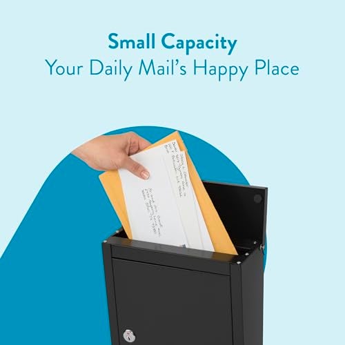 ARCHITECTURAL MAILBOXES 2580B-10 Chelsea Black Locking Wall Mount Mailbox, Medium, Black - Image 3
