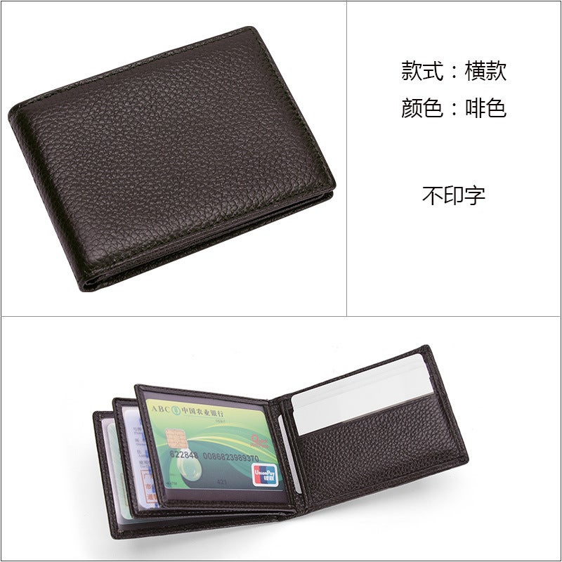 First-layer cowhide motor vehicle drivers license holster high-quality genuine leather driving ID clip double loose-leaf card holder drivers license clipHorizontal Brown-Unprinted Horizontal Brown-Unprinted