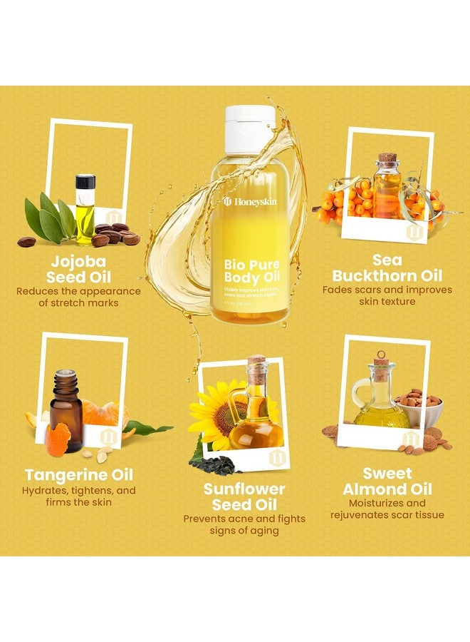 Honeyskin Bio Pure Oil Skincare Oil Vitamin E Oil For Skin Body And Face Oil For Women With Omega 3 For Stretch Mark And Acne Scar Belly Oil For Pregnancy And Skin Moisturizer Body Oil For Dry Skin - Image 4
