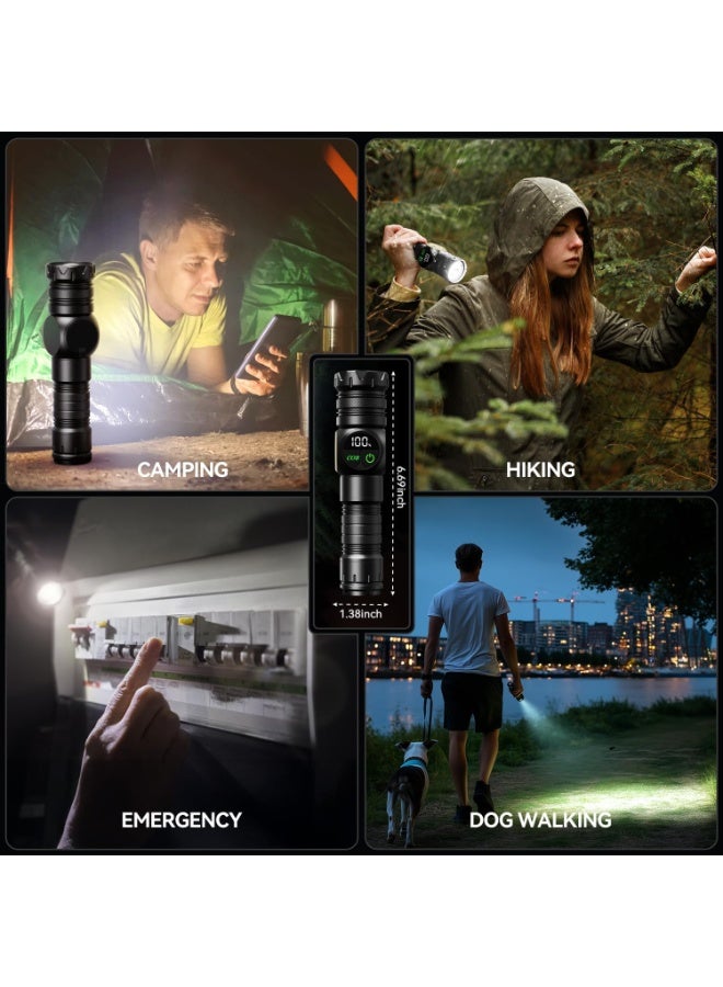 Bukela Flashlight Rechargeable 2000 High Lumens Ultra-Bright Covers 3200 ft² Focus Up to 3900 feet,IPX7 Waterproof Tactical LED Flashlight with COB SideLight & Magnetic Base for Camping Home Emergency - Image 3