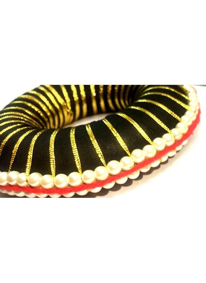 PMW - Hair Bun Combo - Hair Bun Plain And Hair Bun Pearls - Bharatanatyam Black Plastic Hair Bun - Classical Dance Accessories  - Image 3