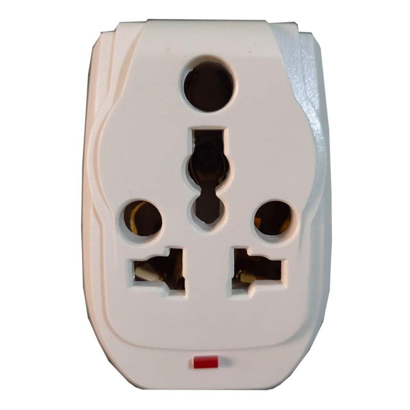 HANSH 3 Pin Multiplug Universal Travel Adapter 6 AMP to 16 Amp with Light Indicator (Pack of 1, White) 