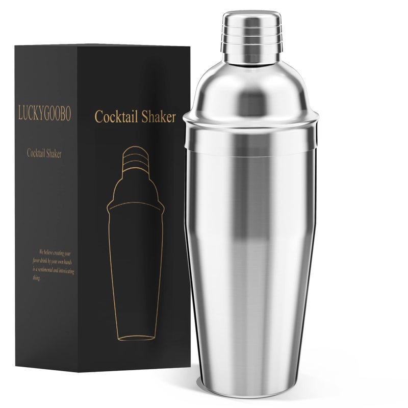 LUCKYGOOBO Cocktail Shaker24 oz Martini ShakerDrink Shaker Builtin StrainerProfessional Stainless Steel Margarita MixerBartender Kit Gifts
