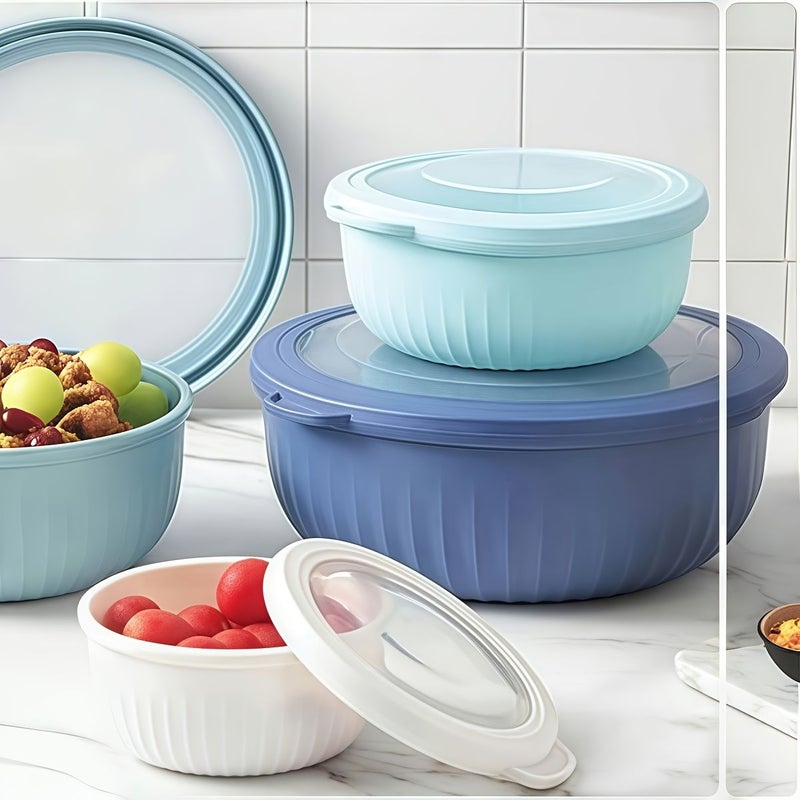 4pcs Set Large Capacity Blue Refrigerator Storage Containers Multi Purpose Fresh Keeping Boxes For Meat Vegetables And Eggs Four Different Sizes Food Grade Material Strong Sealing - Image 2