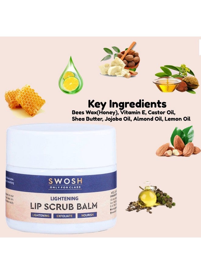 SWOSH Lip Scrub For Dark Lips To Lighten Pink For Women And Men For Pigmented Lips 20 Gram | Lip Brightening And Lightening Scrub For Dark Lips Dull Dry And Chapped Lips Enriched With Beeswax(Honey) - Image 3