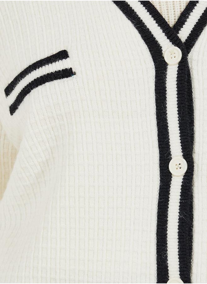 Styli - Regular Fit Longline Cardigan with Contrast Detailing - Image 1