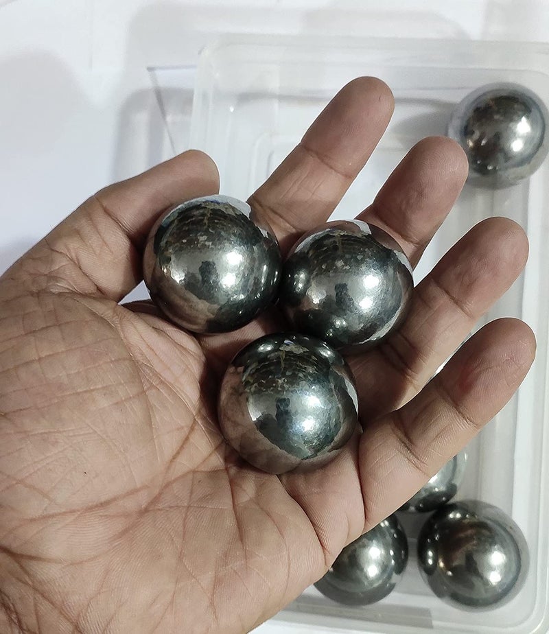 OMX Steel Bearing Ball, No Holes, Weight of 1 Ball is 111 Gram, Silver Full Solid Iron Balls (30 MM, 2 PC) - Image 2