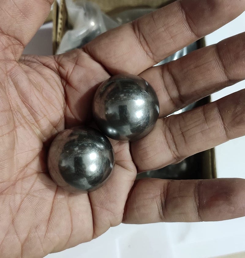 OMX Steel Bearing Ball, No Holes, Weight of 1 Ball is 111 Gram, Silver Full Solid Iron Balls (30 MM, 2 PC) - Image 5