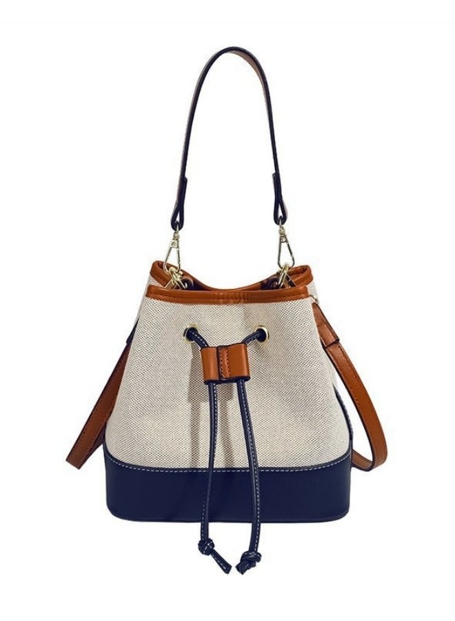Women's Versatile Contrast Color Crossbody Bag, Ladies Canvas Shoulder Bag Sling Bag Side Bag Carry Bag Bucket Bag, Large Capacity Handbag Tote Bags Clutch Bag for Girls and College Students - Image 1