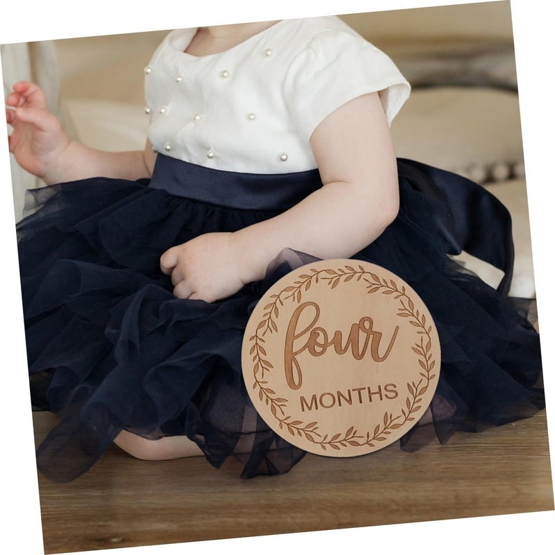 12 Pieces Wooden Milestone Cards Monthly Commemorative Photo Props For Baby Growth Photography Memorable Moments Unique Design - Image 4