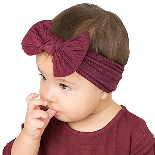 Toptim Baby Girl Bows Nylon Headbands Jacquard Design for Newborn Infant Toddler Little Girls (16-Pack) - Image 3