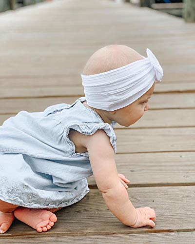 Toptim Baby Girl Bows Nylon Headbands Jacquard Design for Newborn Infant Toddler Little Girls (16-Pack) - Image 2