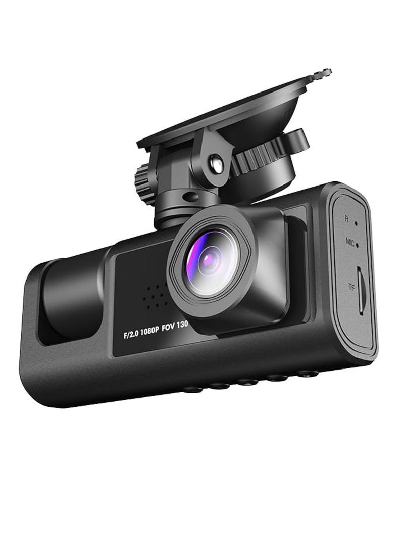 Generic - HD Driving Recorder, 1080p Car Camera With Motion Detection, Durable Wide Angle Dash Camera, Parking Monitor Camera With Loop Recording, (Three Lens Plus 32G Card) - Image 1