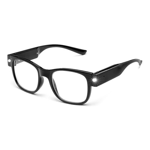 SKYWAY Reading Glasses Lighted Rechargeable Magnifying LED Readers with Lights Eyewear Clear Vision Unisex15X - Image 1