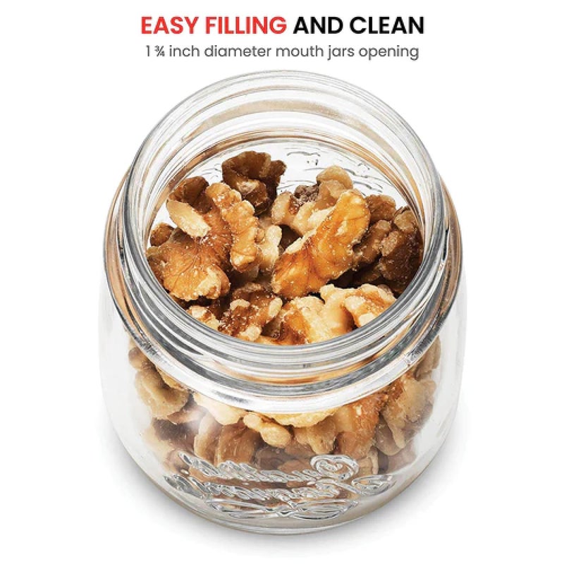 Bormioli Rocco Quattro Stagioni Clear Airtight Mason Jar, 8.5 Oz. Made from Food Safe Durable Glass, Made in Italy. - Image 5