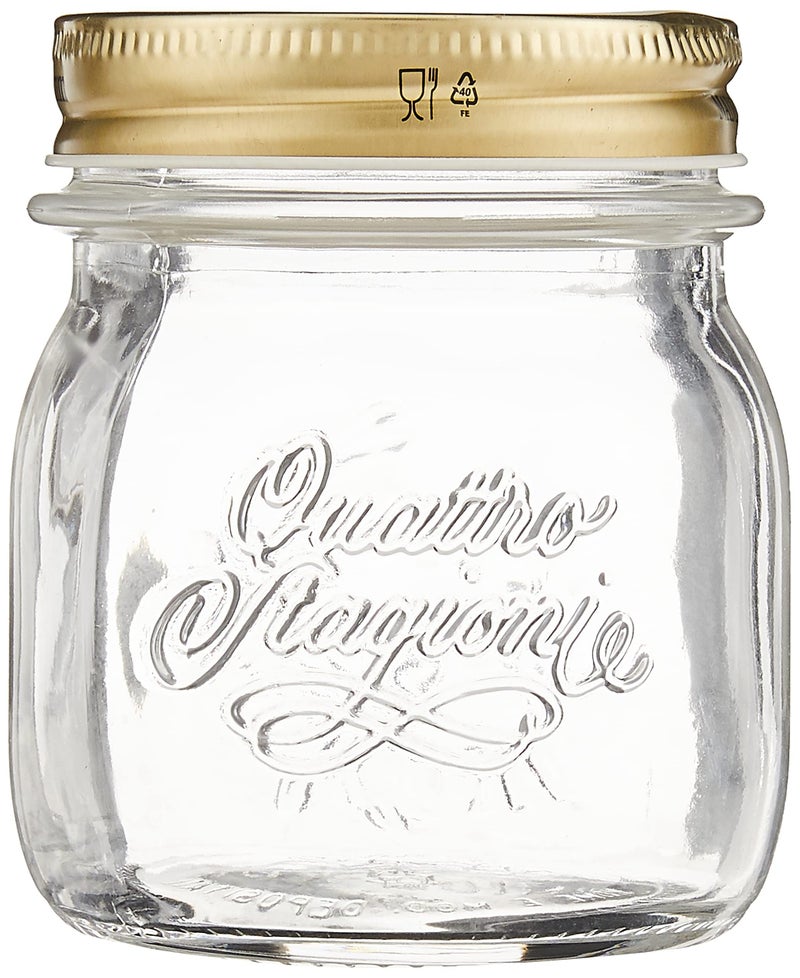 Bormioli Rocco Quattro Stagioni Clear Airtight Mason Jar, 8.5 Oz. Made from Food Safe Durable Glass, Made in Italy. - Image 2
