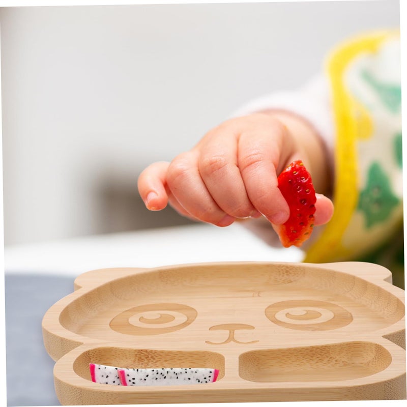 Panda Design Divided Plate Set With Fork Spoon And Bib For Safe Mealtime Fun - Image 4