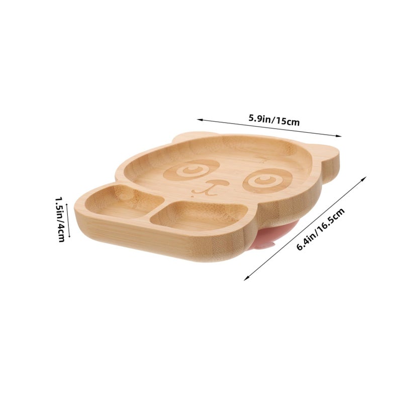 Panda Design Divided Plate Set With Fork Spoon And Bib For Safe Mealtime Fun - Image 3