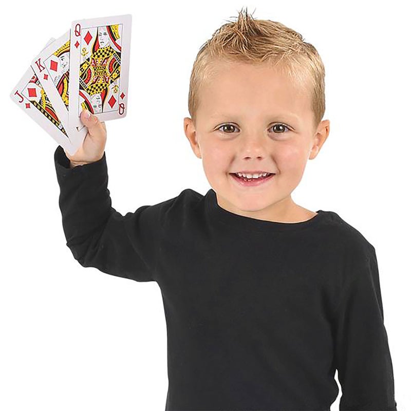 Gamie Jumbo Playing Cards Deck - 3 Inches X 5 Inches - Oversized Big Poker Card Set - Huge Casino Game Cards for Kids  Men  Women and Seniors - Great Novelty Gift Idea - 1 Pack
