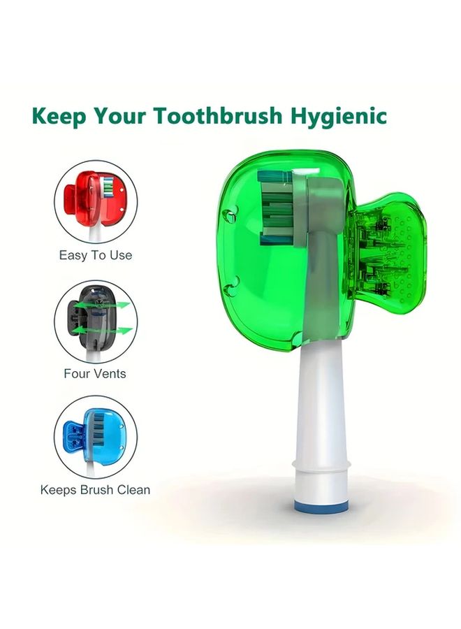 Reusable Toothbrush Head Covers Blue Green Red Grey Travel Protection for Various Sizes - Image 1