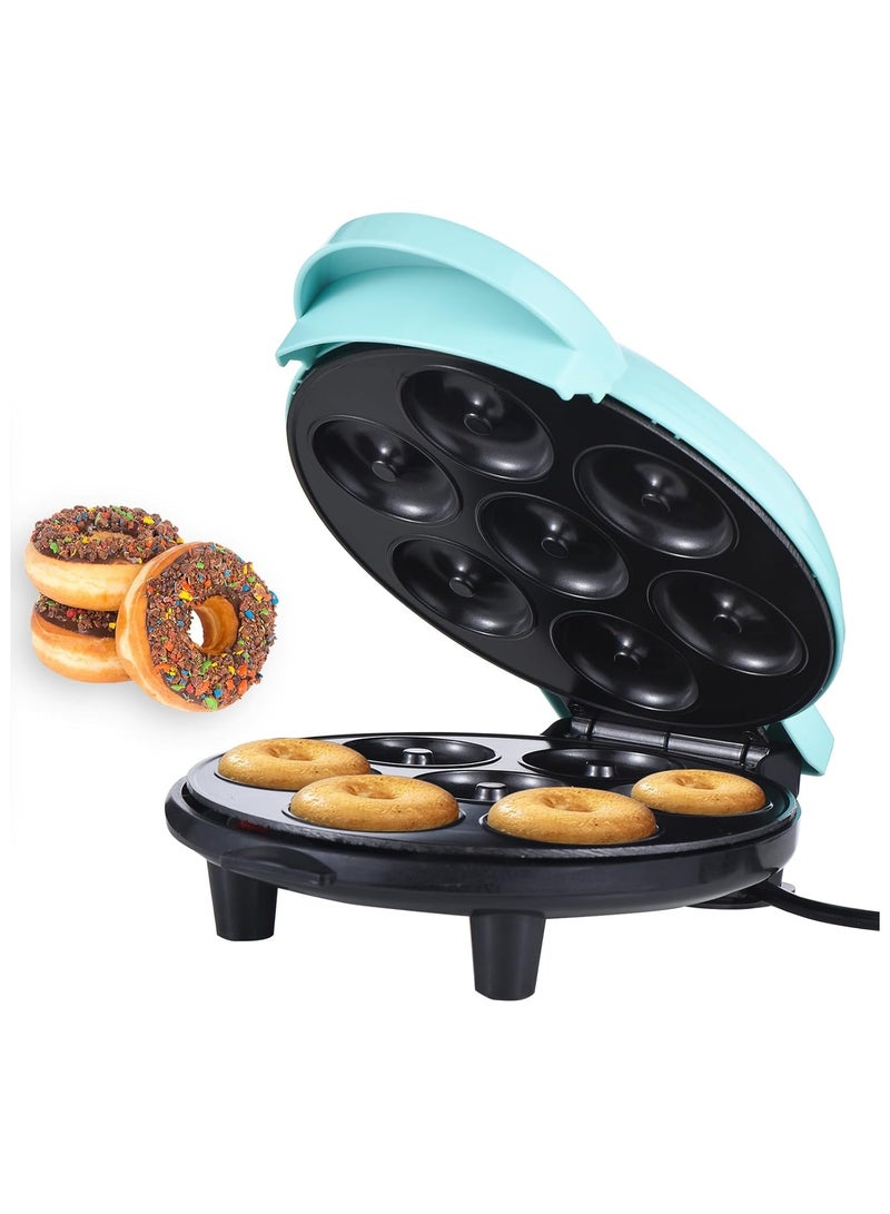 Mini Donut Maker Machine Makes 7 Doughnuts 650W Double-sided Heating Non-stick Coating Electric Donut Maker Machine for Kid-Friendly Breakfast Dessert Snack Perfect for Family Party Cake  - Image 1