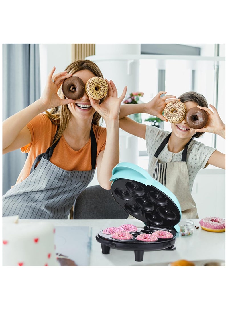 Mini Donut Maker Machine Makes 7 Doughnuts 650W Double-sided Heating Non-stick Coating Electric Donut Maker Machine for Kid-Friendly Breakfast Dessert Snack Perfect for Family Party Cake  - Image 4